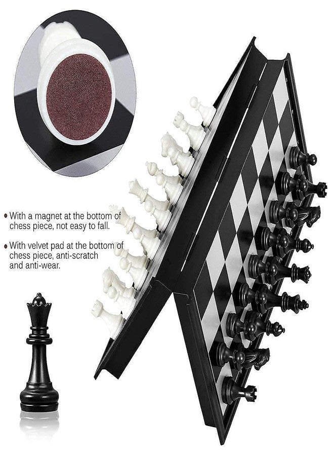 VIHANCO Magnetic Chess Set, 24 cm Foldable Board Game with Storage Case, 32 Pieces, Black and White - Image 5